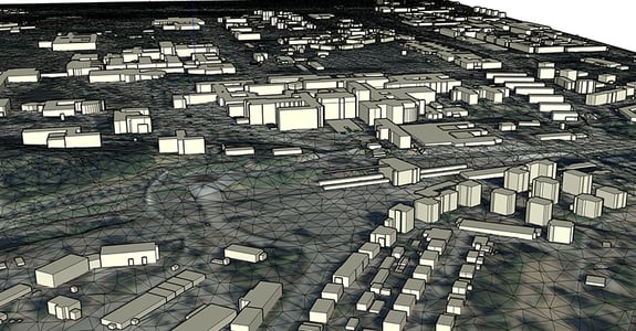 Metria Markmodell är ett grundpaket med data för dig som har behov av en markmodell med draperat ortofoto tillsammans med byggnader i 3D. 